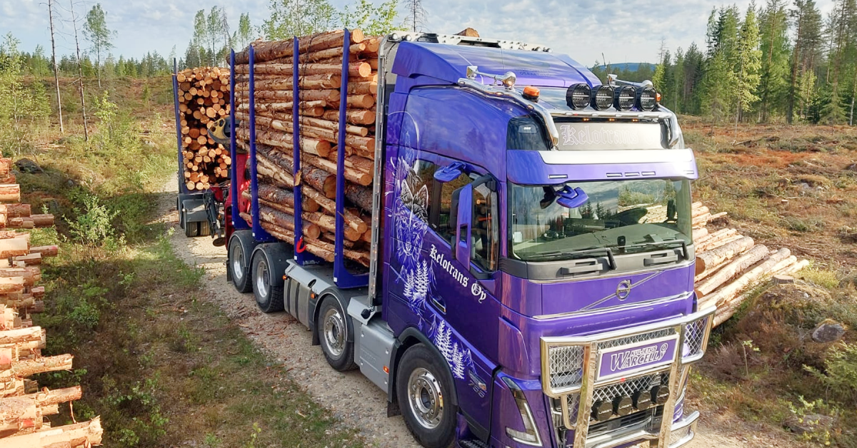 Warcell timber truck equipped with cameras