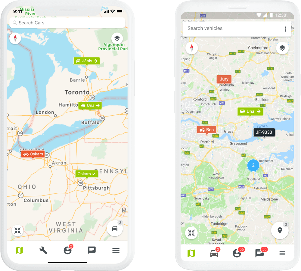 Reserveer voertuigen via de Mapon GO app