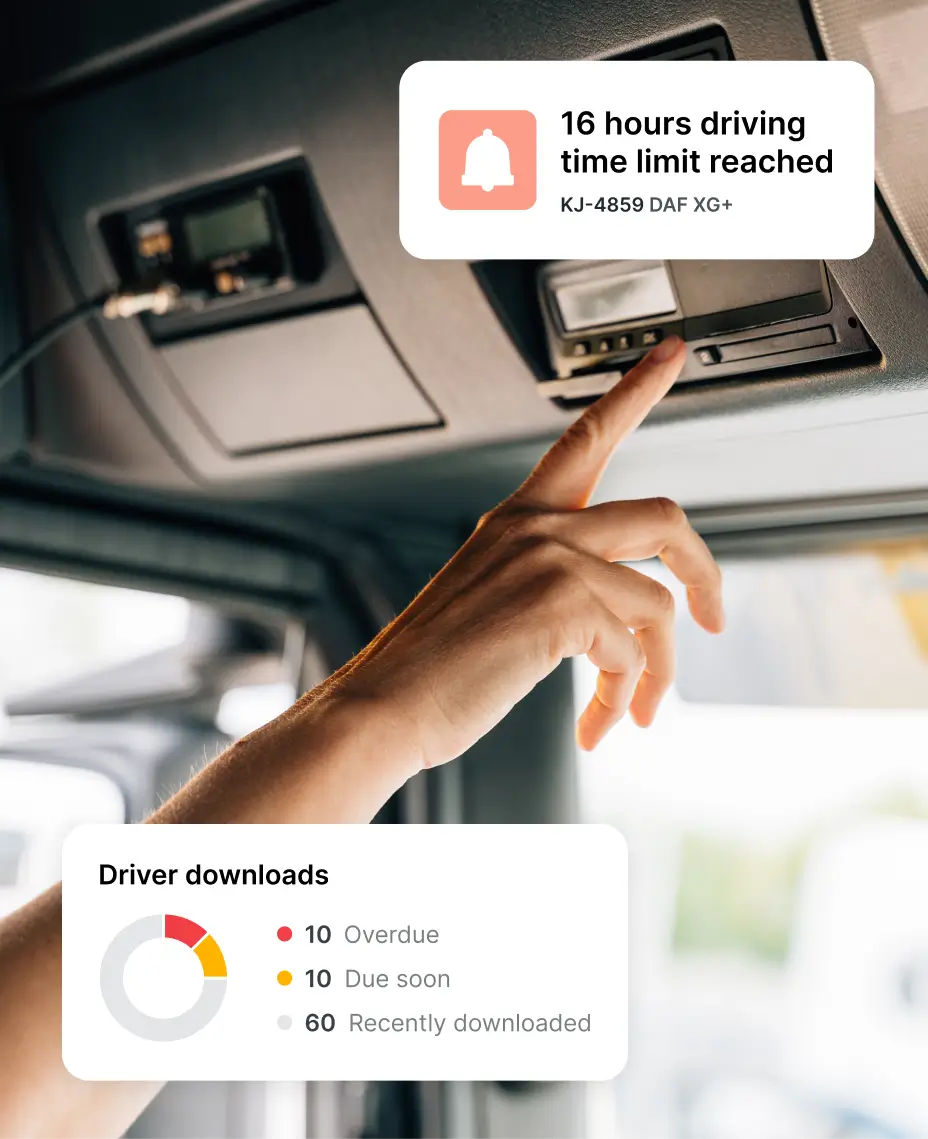 A driver with a tachograph and data from the Mapon platform