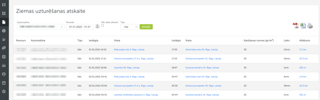 Mapon platformā var ievākt datus par padarīto darbu