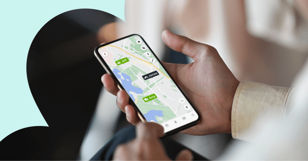 A person using a GPS tracking system to help avoid traffic jams.