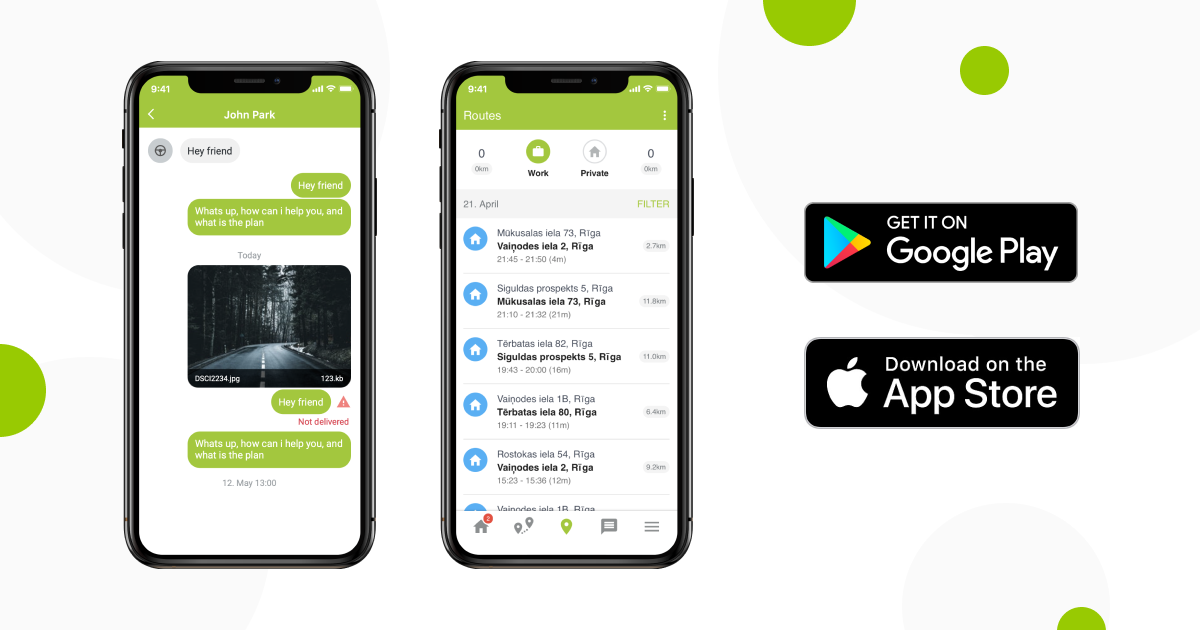 Mapon GO mobile application for android and iOS