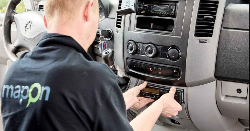 Mapon technicians handle custom installations for a new client in Denmark