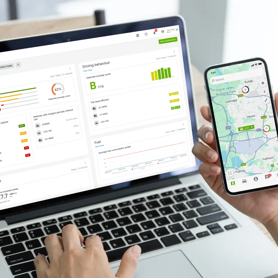 Mapon solutions open on the web platform and the mobile app.